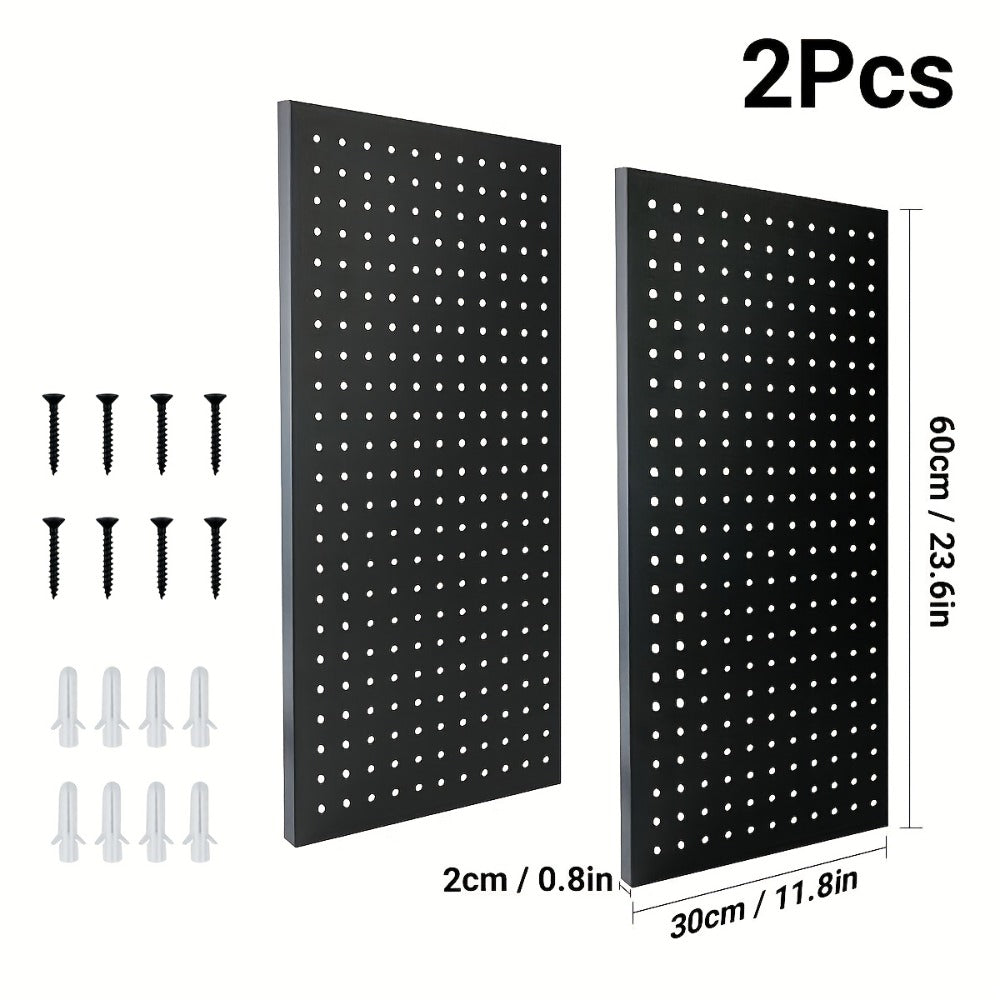 Pegboard Wall Panels in Heavy-Duty Steel, Two or Four-Pack Wall-Mounted Tool Organization for Garage Workshops