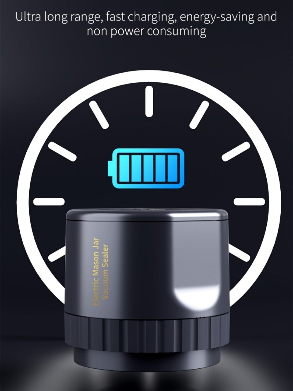 Electric Mason Jar Sealer One-Touch Vacuum Seal with Regular Mouth Lids