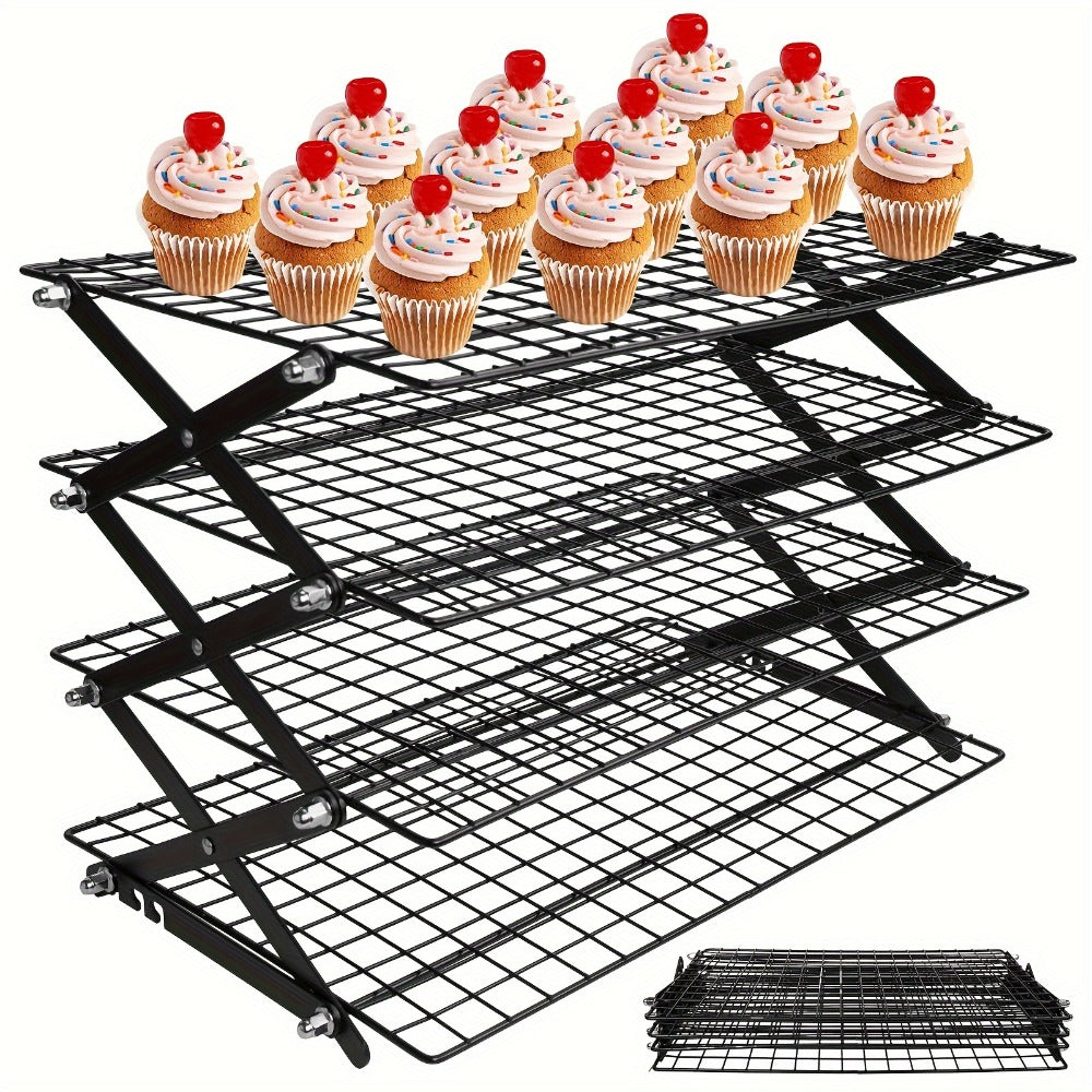 Baking Rack with 4-Position Height Adjustment for Cookies Cakes Bread