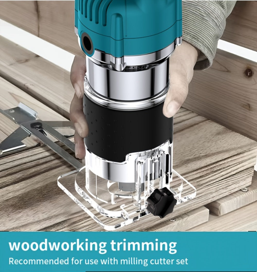Wood Router with Wood Slotting and Optional 15pc Milling Cutter Set for Woodworking