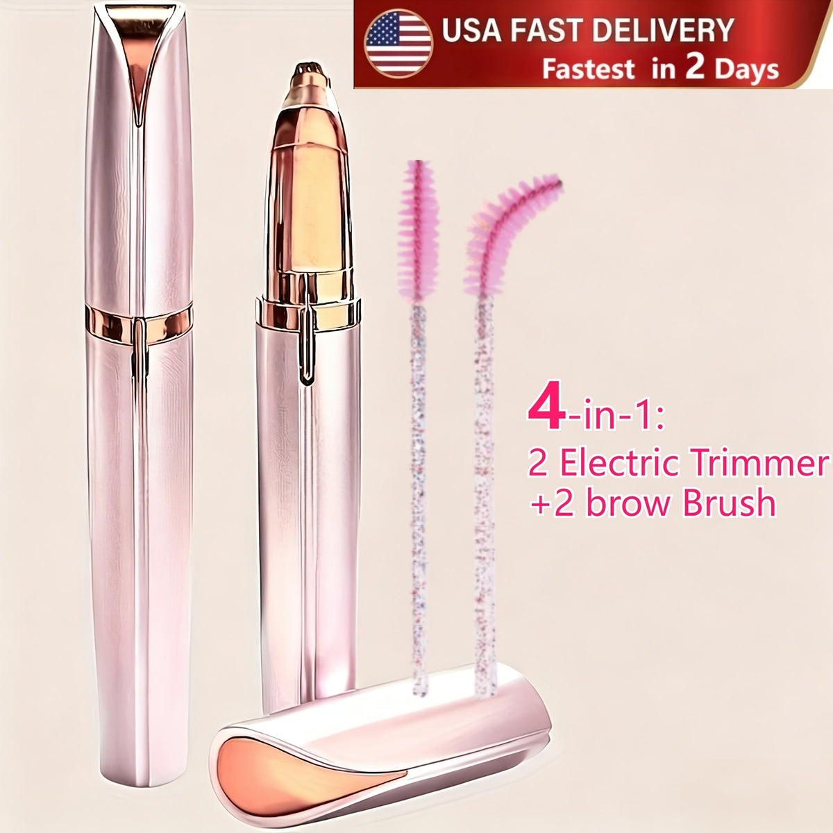 Eyebrow Trimmer: Electric for Women 2 Pack, USB Rechargeable Painless Precision Eyebrow Razor Pen