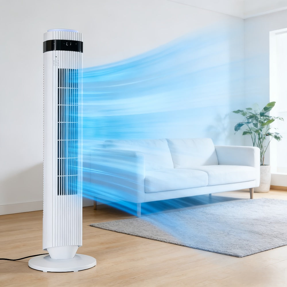 Tower Fan with LED Display 4 Speed Settings and 12-Hour Timer