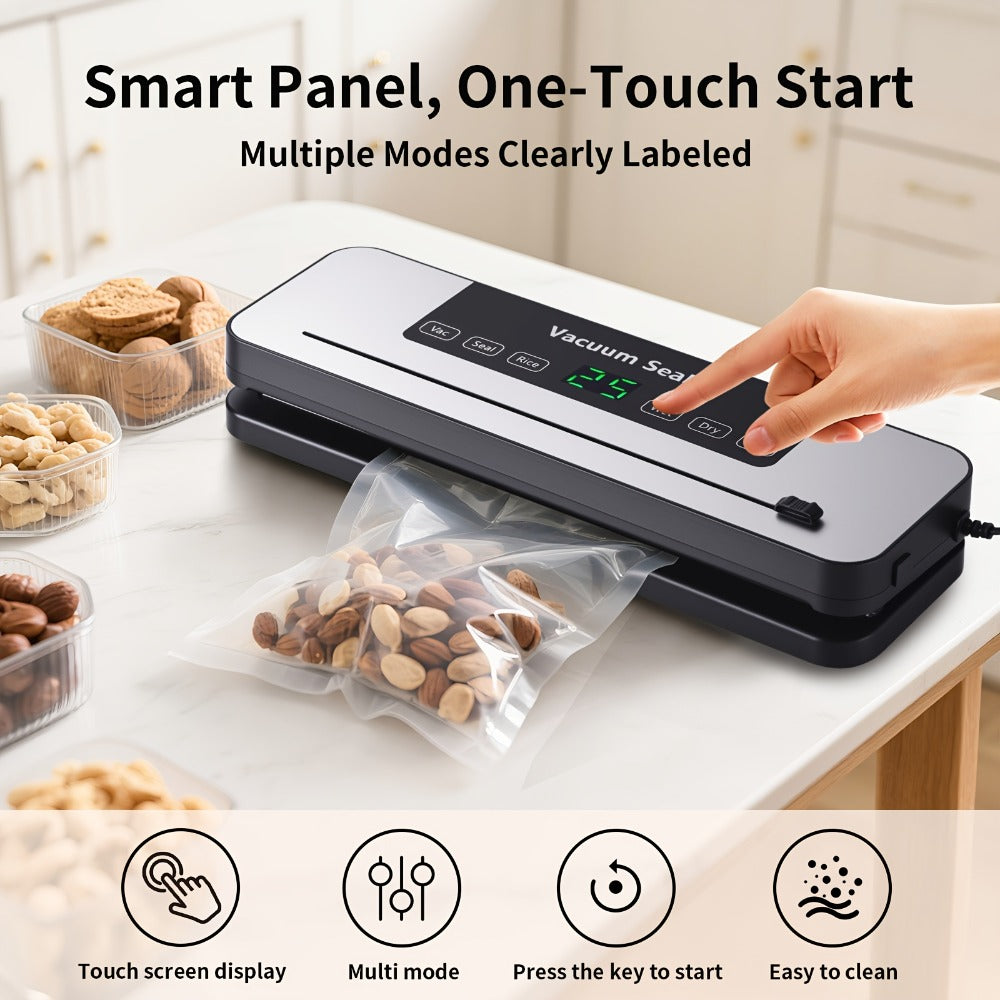 Vacuum Sealer Machine with Bags Cutter and Hose for Dry and Moist Foods