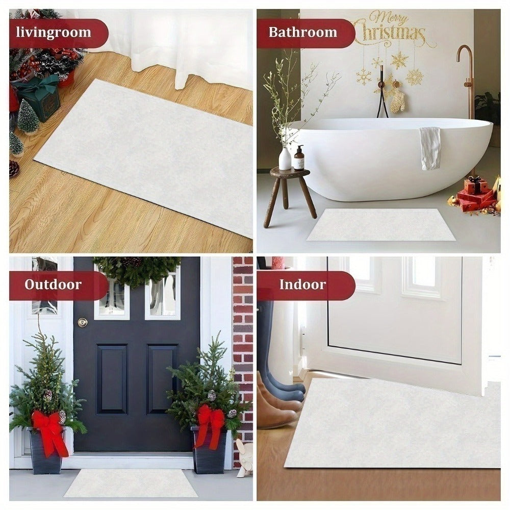 Diatomaceous Earth Bath Mat, Mermaid Non-Slip Quick-Dry Absorbent Bathroom Rug Teal Ocean Design for Bathroom Kitchen Living Room