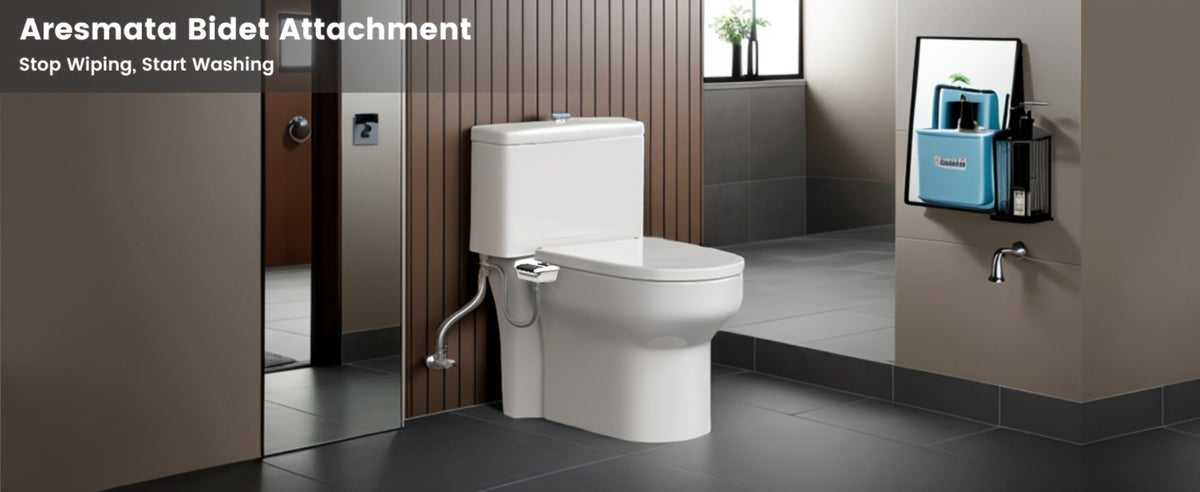Bidet Attachment, Dual Retractable Nozzle Non-Electric Self-Cleaning Fresh Water Bidet Sprayer, Fits Most Toilets
