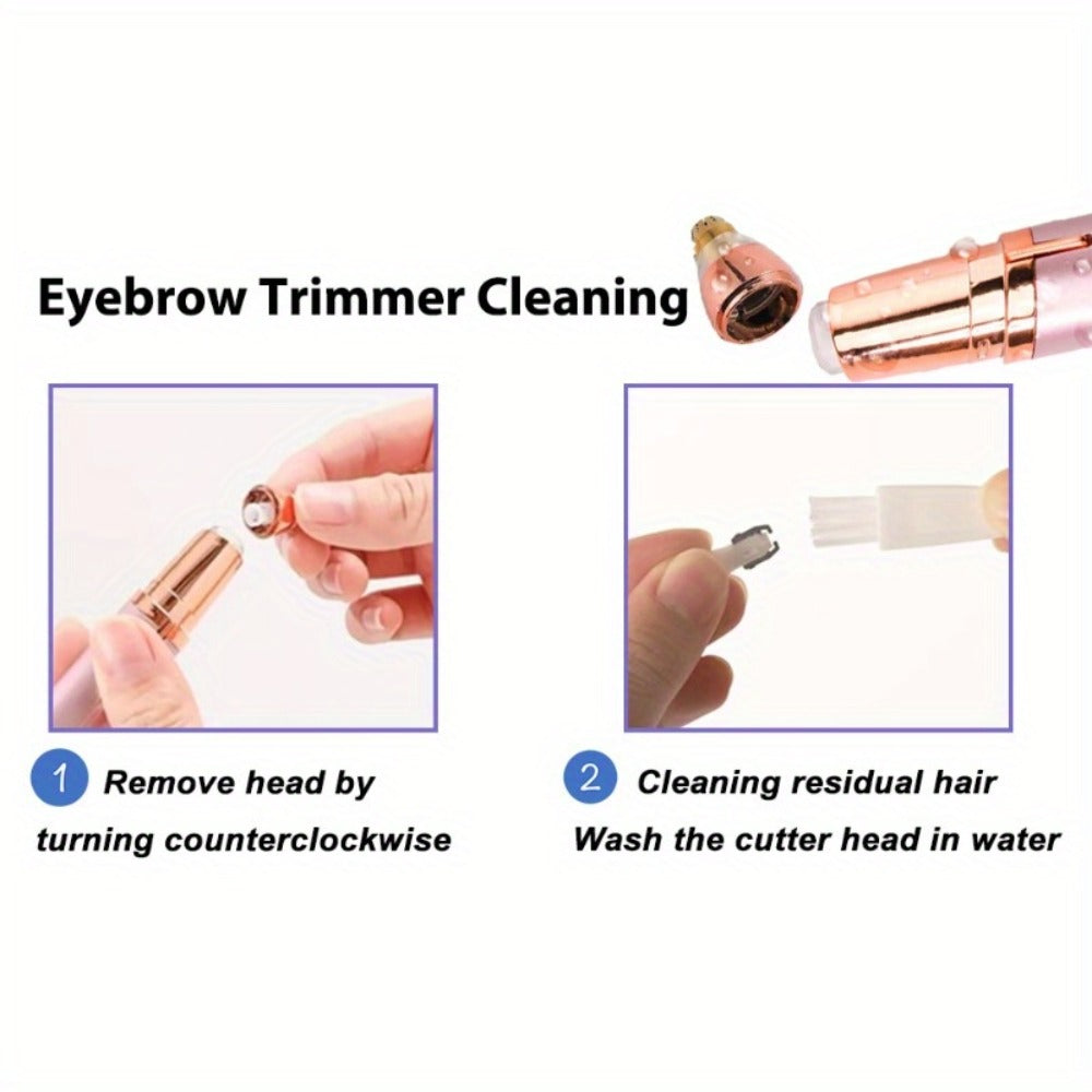 Eyebrow Trimmer: Electric for Women 2 Pack, USB Rechargeable Painless Precision Eyebrow Razor Pen