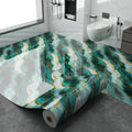 Peel and Stick Floor Tile Sticker 15.7"x118" Self-Adhesive Marble Pattern Vinyl Roll – 3mm Thick Removable Flooring for Kitchen Backsplash, Bathroom, Shower Room & Home Renovation