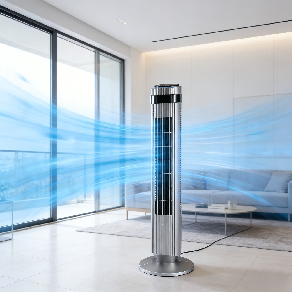 Tower Fan with LED Display 4 Speed Settings and 12-Hour Timer