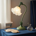 Bellflower Table Lamp – Artisan Crafted Botanical Floral Dimmable Night Light, Heirloom Quality Premium Finish Desk Lamp for Bedroom Living Room Home Decor, Unique Floral Gift (Green)