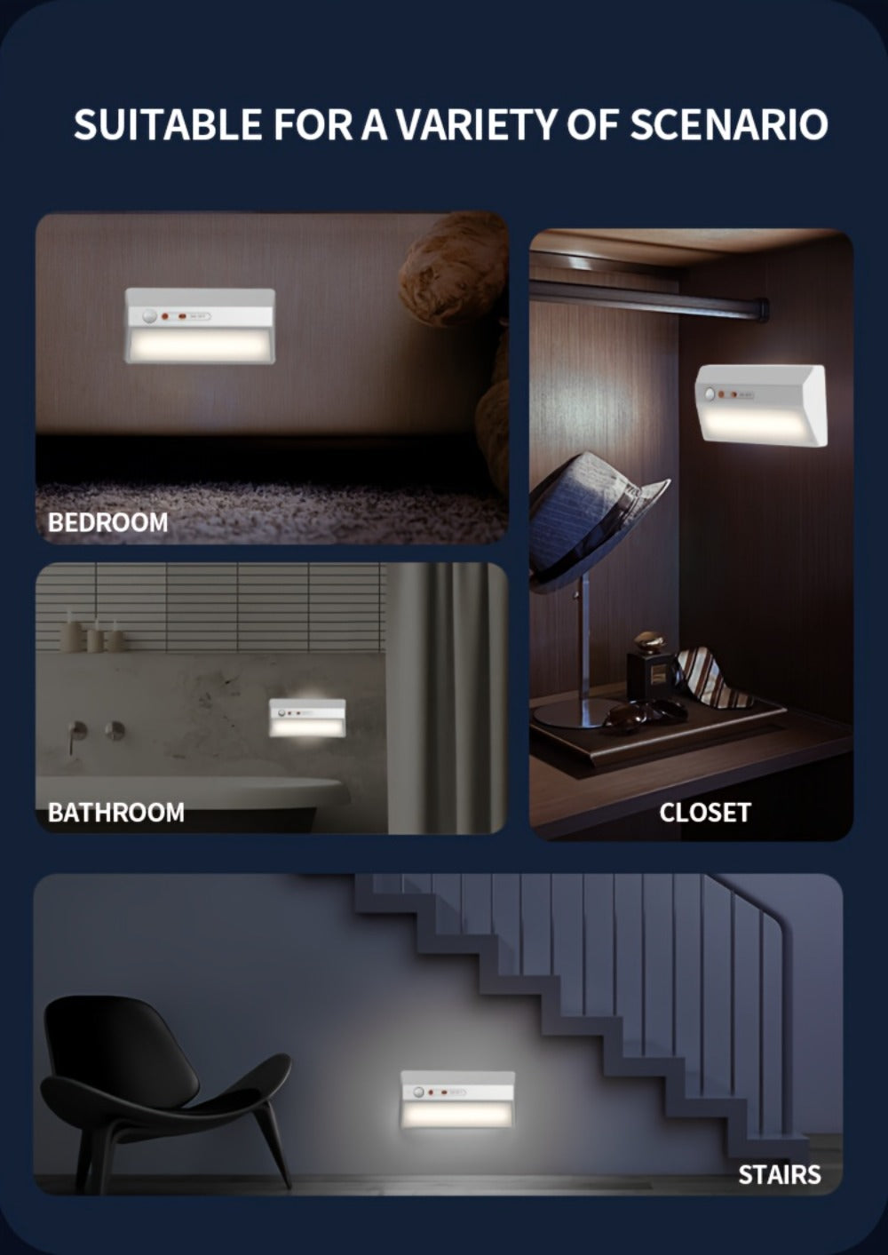 Motion Sensor Night Light, Plug-In LED Sensor Light with Automatic On and Off in the Dark for Entryways and Staircases
