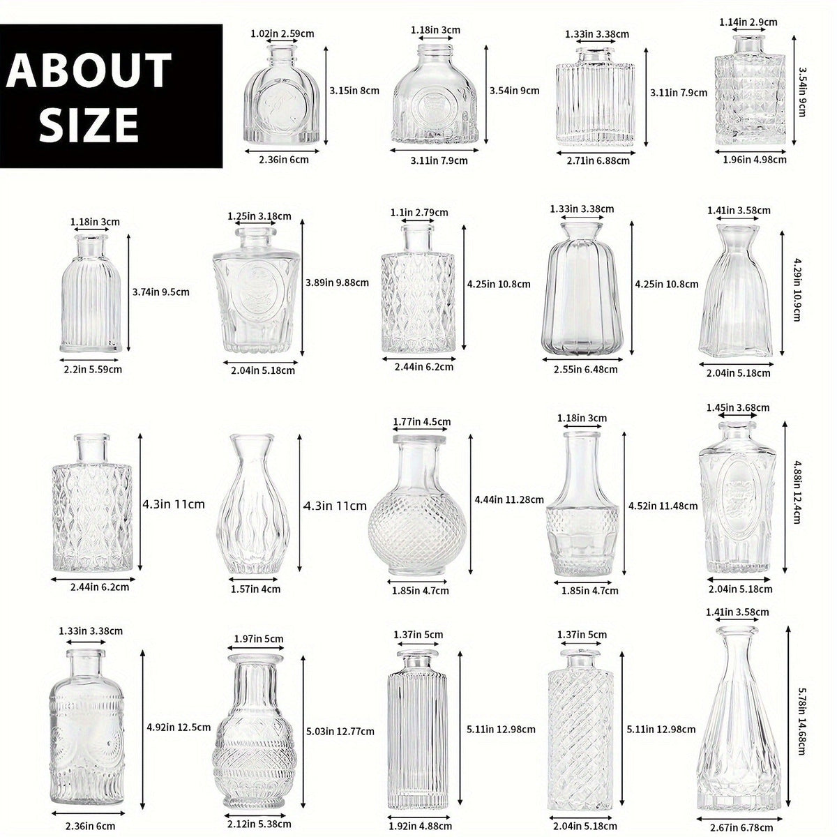 Glass Bud Vases Bulk Set – Clear Flower Vases for Wedding Table Centerpieces, Home Decor, Birthday, Anniversary & Holiday Party Decorations
