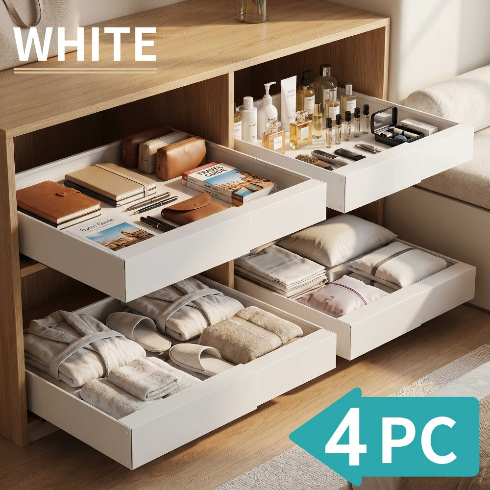 Pull Out Cabinet Organizer Expandable Slide-Out Drawer Shelf Heavy Duty Carbon Steel Silent Sliding Rust-Resistant Storage Rack for Kitchen Bathroom Pantry 12.6"-20.5" Wide