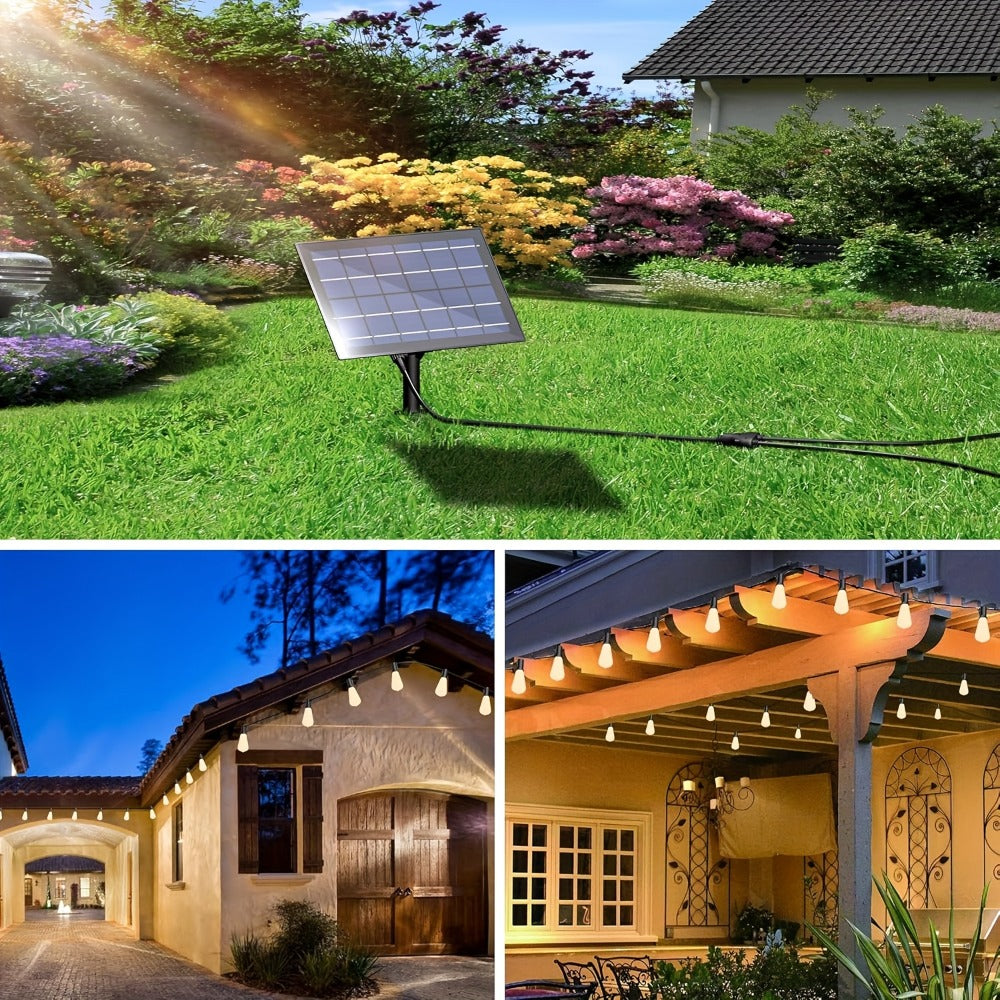 Solar String Lights in an Outdoor Design with Remote Control
