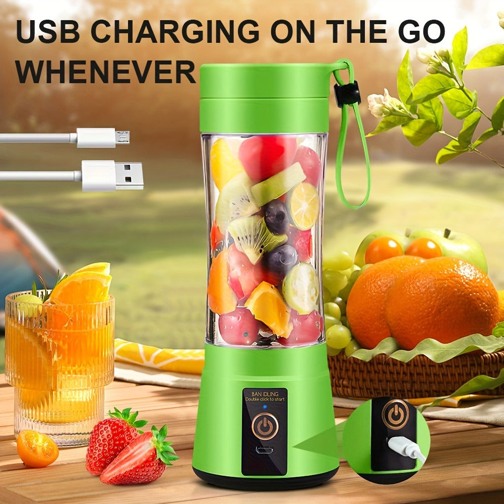 Blender Cup with USB Rechargeable 380ML and 6 Blades for Smoothies