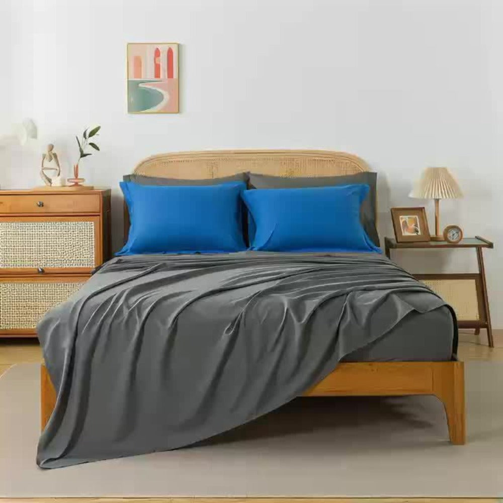 Bed in a Bag Full Queen and King Comforter Set in Soft Satin-Like Fabric (7 Piece)