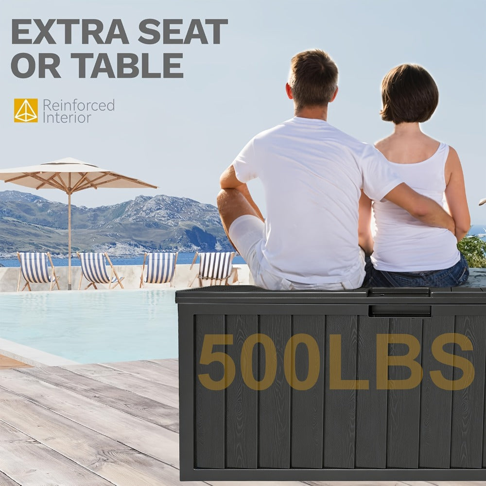 Outdoor Storage Box with Handles and Wheels for Pool Accessories