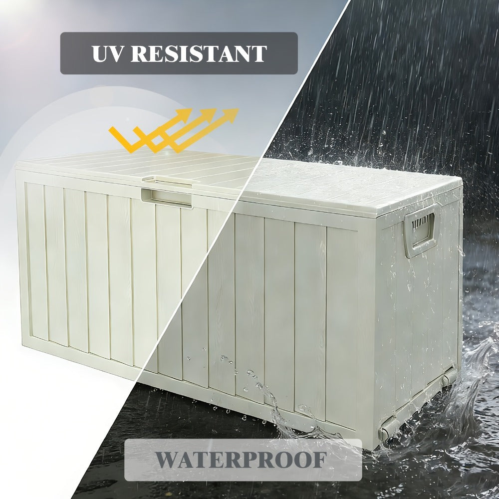 Outdoor Storage Box with Handles and Wheels for Pool Accessories