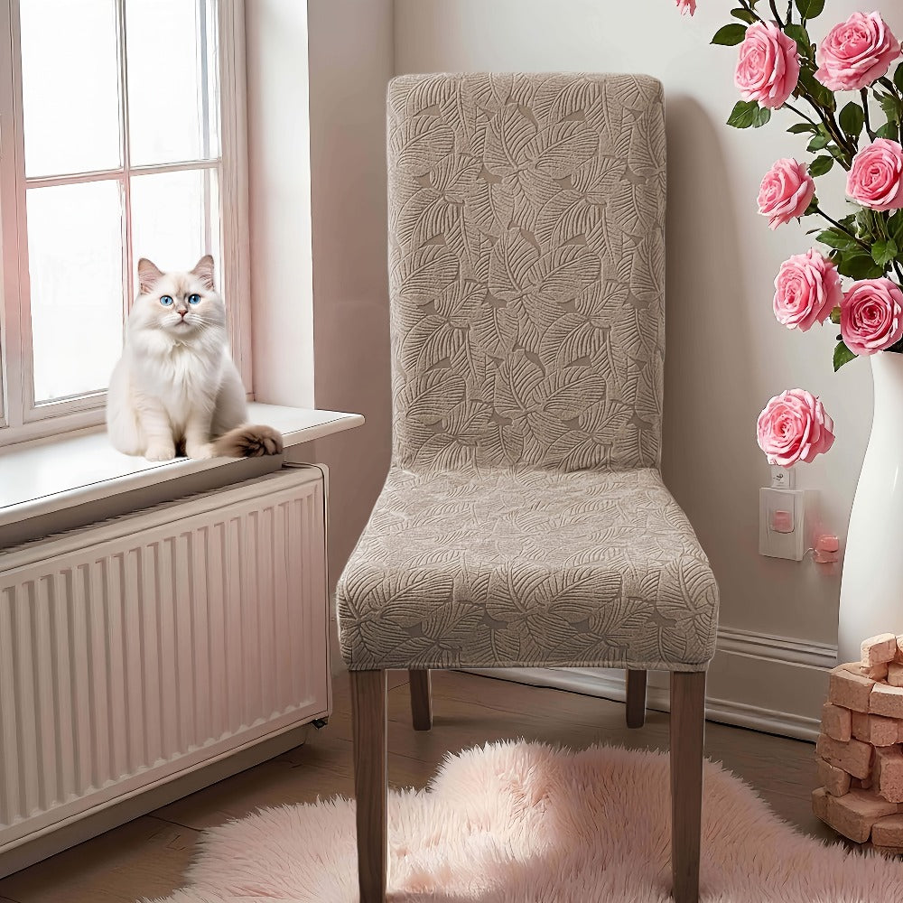 Chair Covers, Plant Print Slipcovers for Dining Room Kitchen Chairs, Elastic Parsons Chair Protector