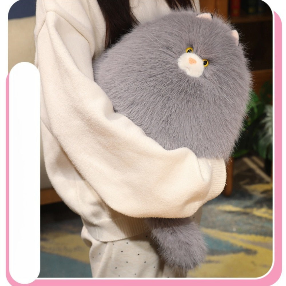 Silly Long Hair Cat Plush Pillow for Cat Lovers, Soft and Comforting for Sleep