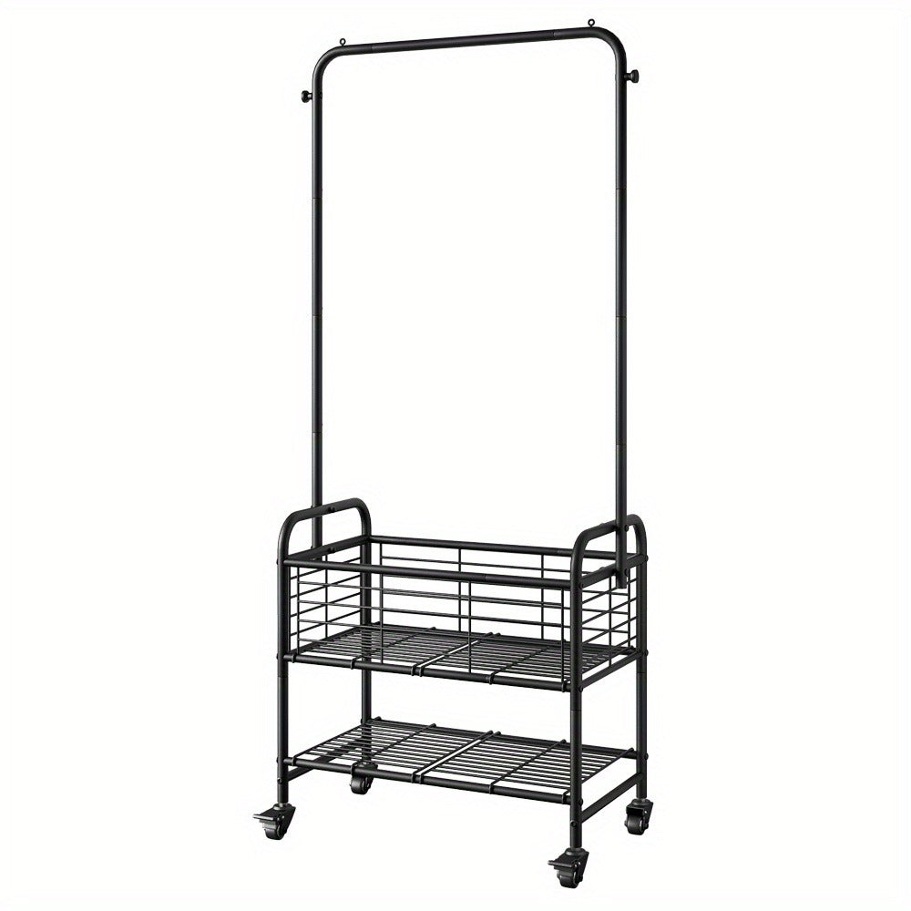 Laundry Basket, Wheels and Hanging Rack, Multifunctional Clothes Hamper for Laundry Room Bedroom Bathroom