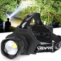 LED Headlamp 1700LM XHP-70 Aluminum Alloy with 6000mAh Rechargeable Battery – 3 Modes Adjustable Spotlight Floodlight Head Lamp for Camping Hiking Hunting Fishing Outdoor Adventure