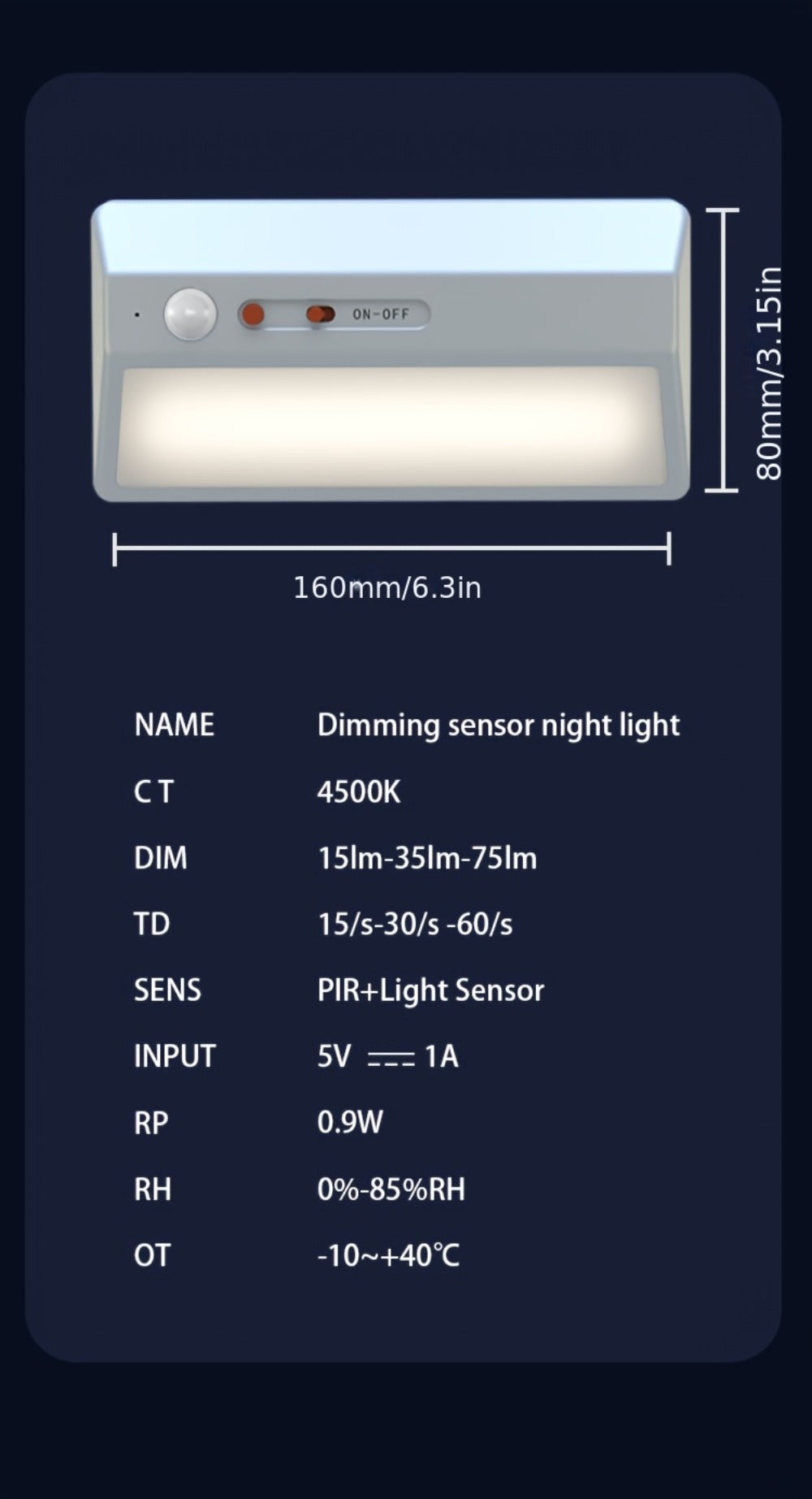 Motion Sensor Night Light, Plug-In LED Sensor Light with Automatic On and Off in the Dark for Entryways and Staircases