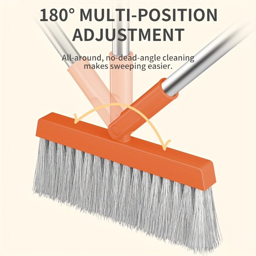 Broom And Dustpan Set with 50 Inch Extended Handle for Dust Hair Debris