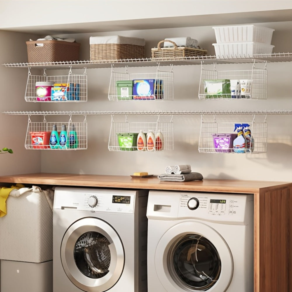 Laundry Basket Organizer with 360° Rotating Hook for Washing Machine and Drying Rack