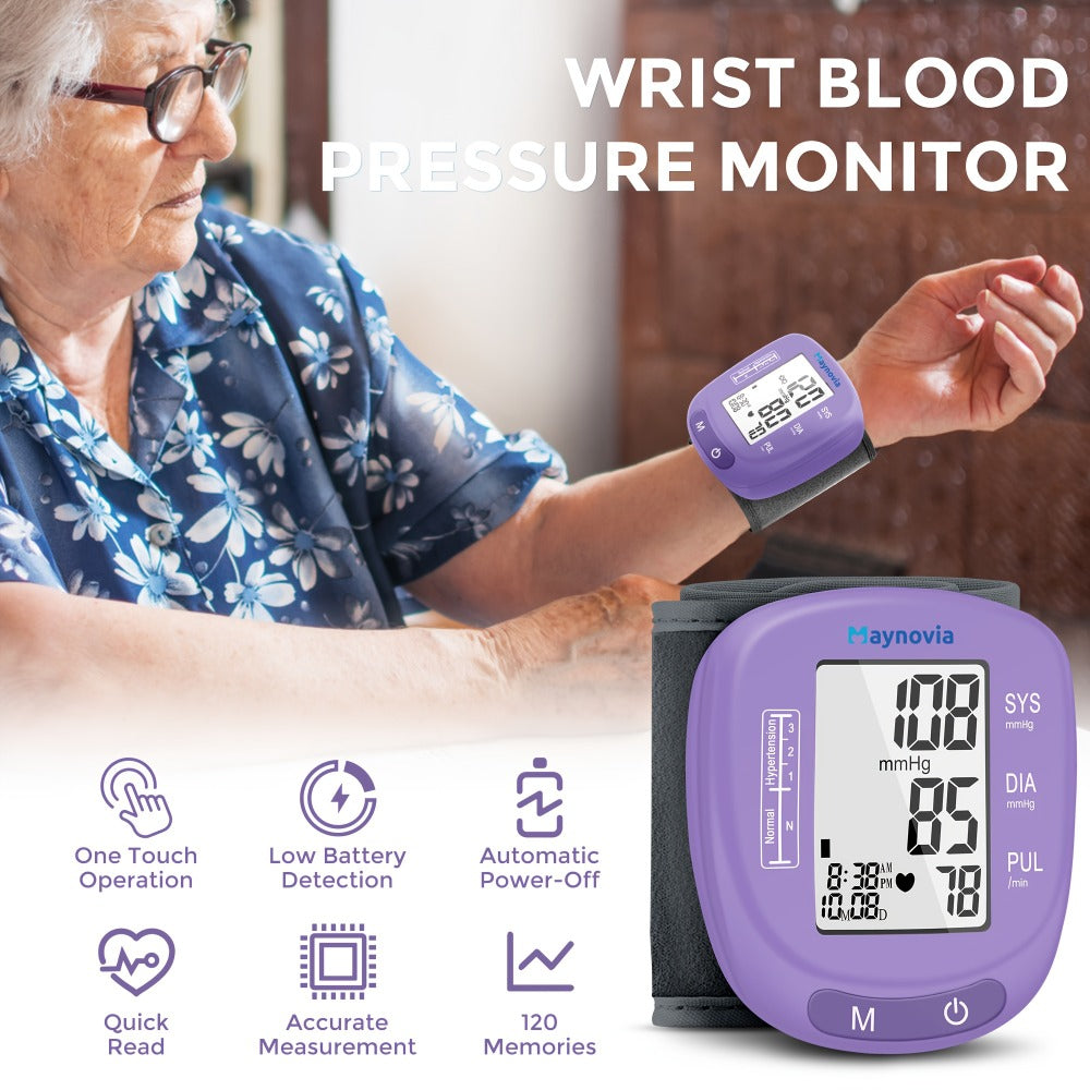 Blood Pressure Monitor, Oximeter Fingertip Digital BP Machine Home Use, Fully Automatic Hypertension Tracker
