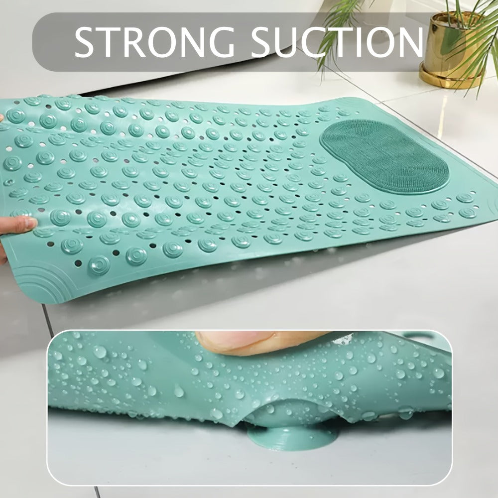 Non-Slip Bath Mat, Cushioned Shower and Tub Floor Mat with Massage Texture in Two Rectangular Sizes
