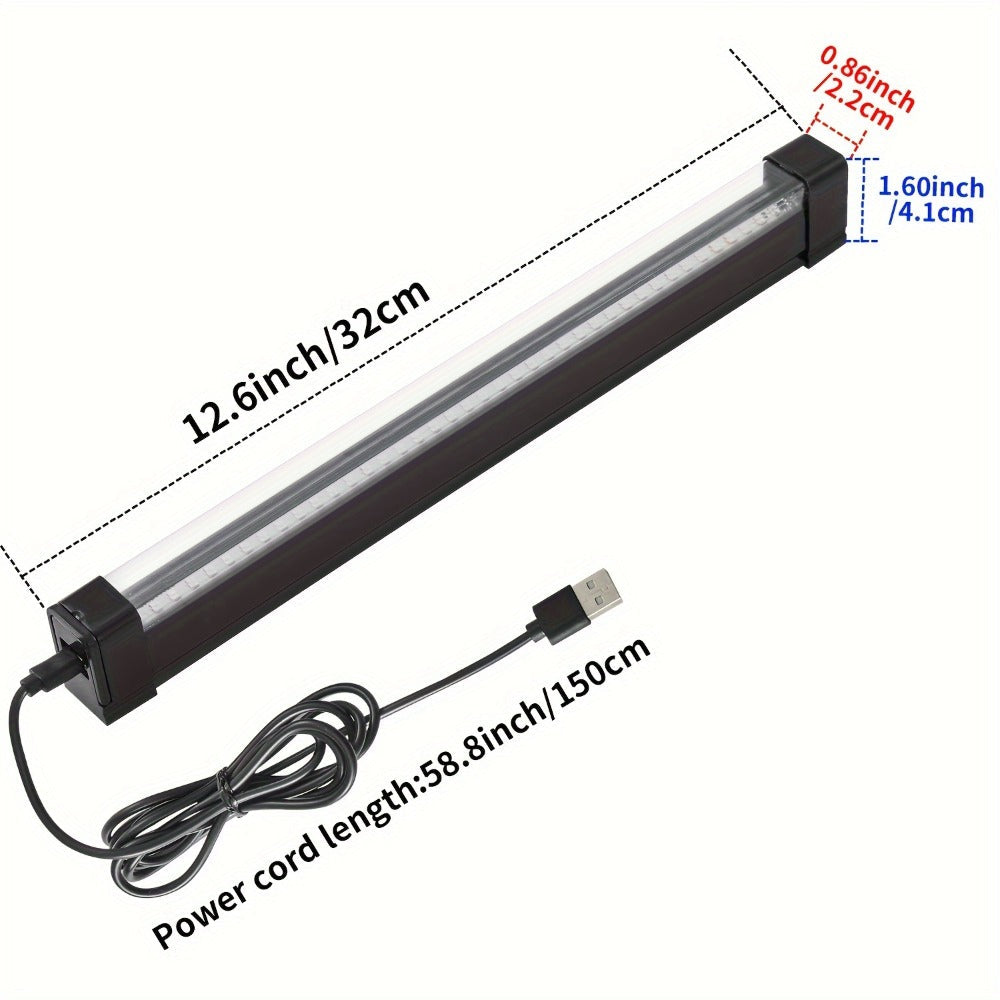 UV Black Light Bar 40 LED 385-400nm USB Plug 3 Modes Portable Blacklight for Glow Party Body Paint Fluorescent Poster Halloween Christmas Decor