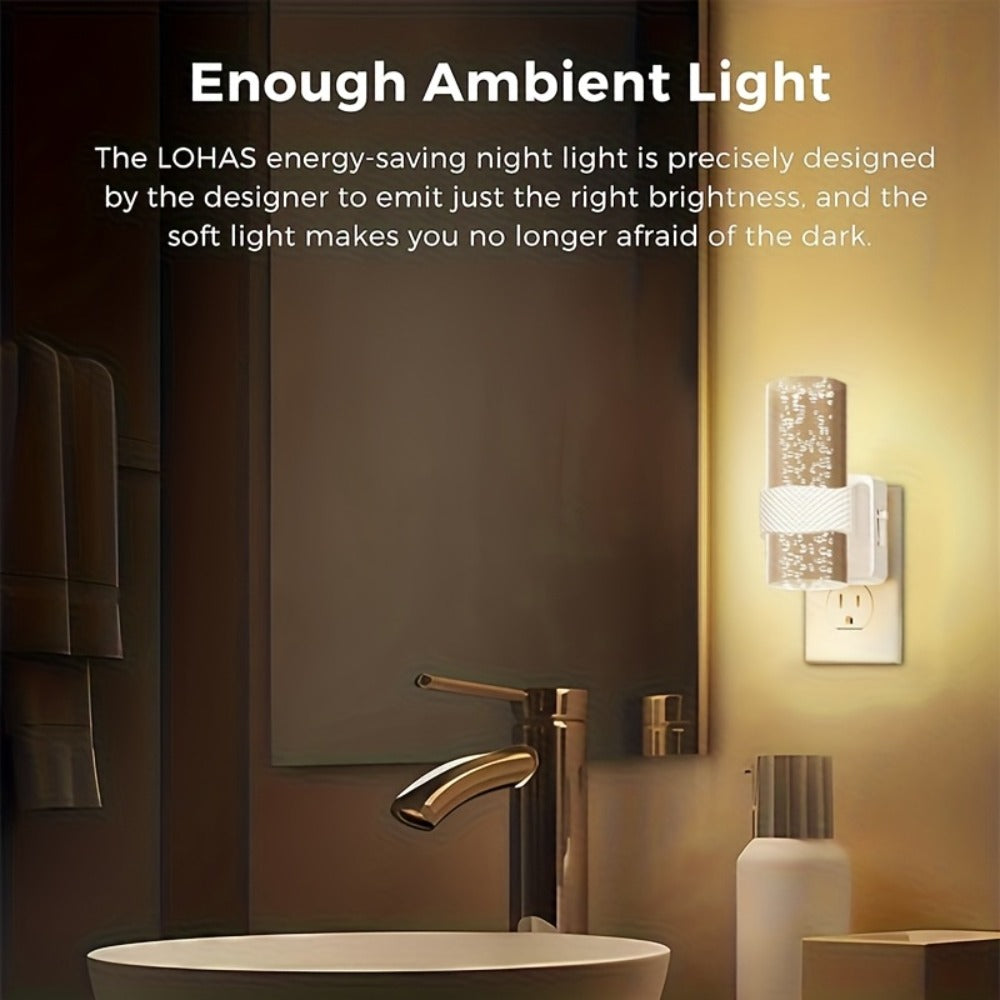 LED Dimmable 3000K Warm Light & Auto Sensor, 2 Pack for Hallway Bedroom, Adjustable / Dimmable, Plug In Night Light