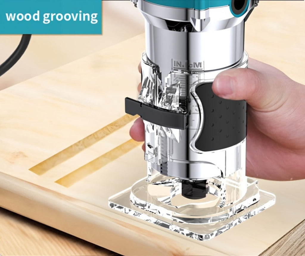 Wood Router with Wood Slotting and Optional 15pc Milling Cutter Set for Woodworking