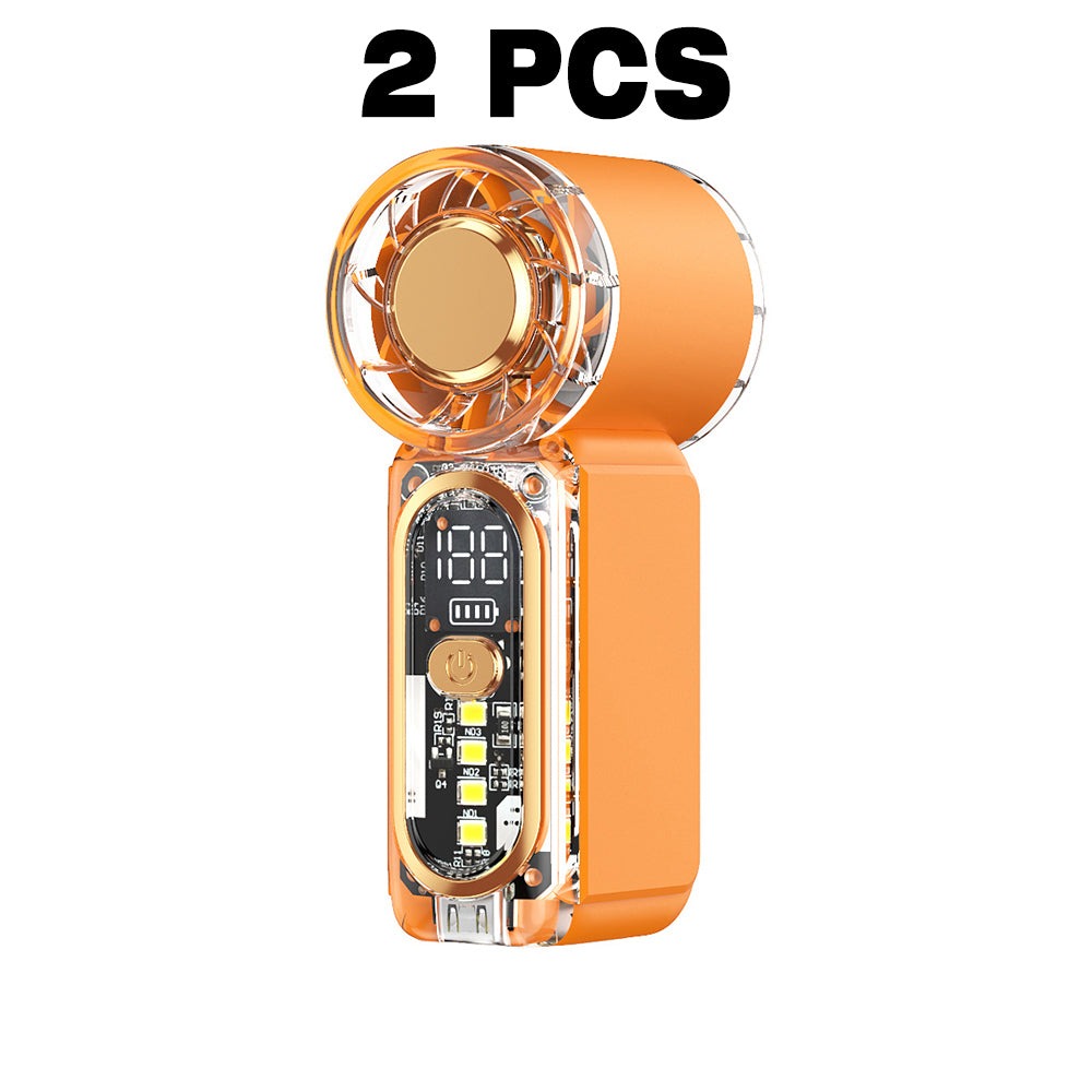 Pocket Fan (Mini Handheld 2 Pack 22000RPM Brushless Motor) with Digital Display for Camping and Travel
