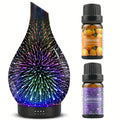 Essential Oil Diffuser Glass Ultrasonic Cool Mist Aromatherapy Diffuser – 4.06 oz Quiet Waterless Auto Shut-Off, 4 Timer Settings, 7 Color Night Light, Home Office Bedroom Use (Silver)