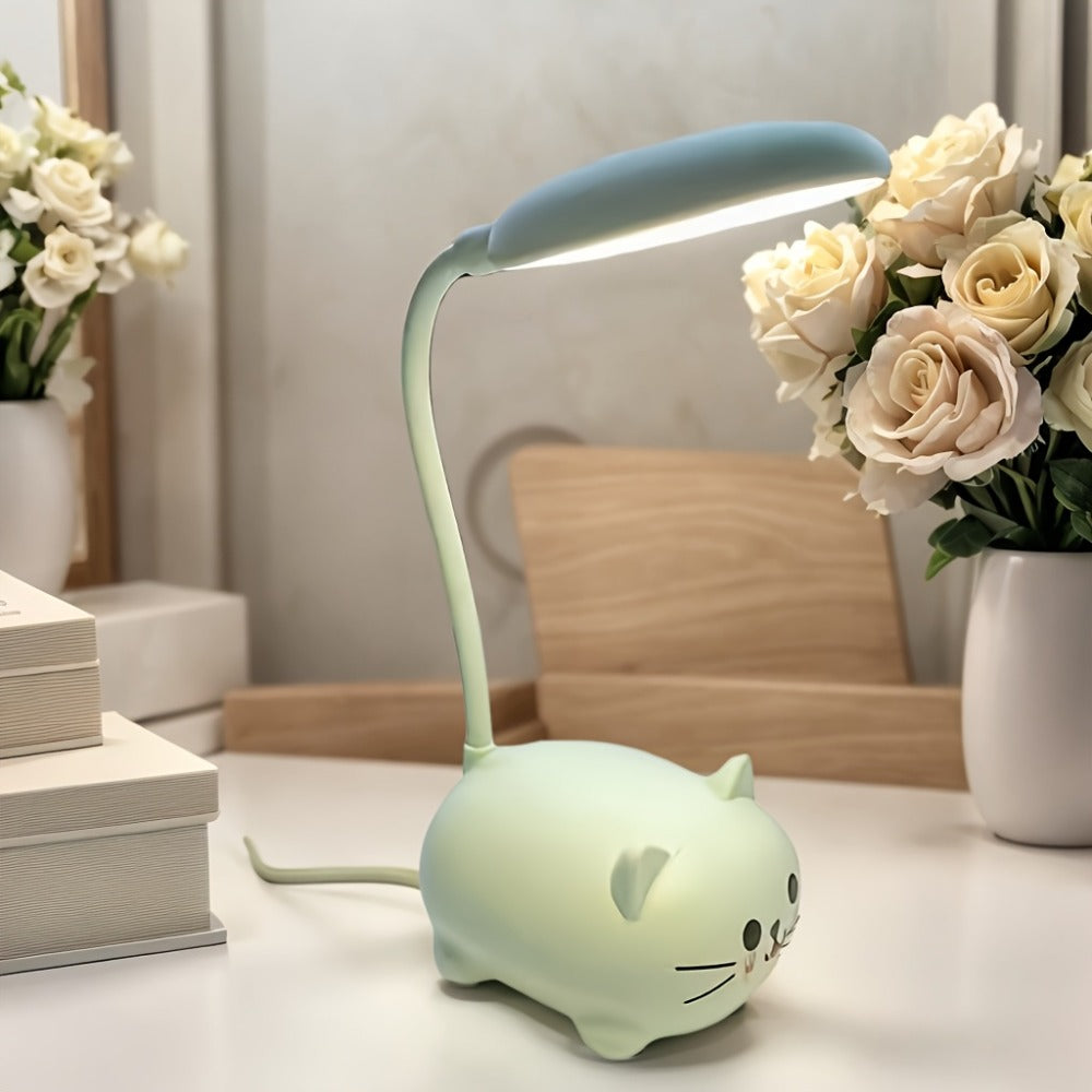 Kids Night Light in Bunny or Cat Designs, Foldable USB-Rechargeable Mini Table Lamp for Bedroom Lighting