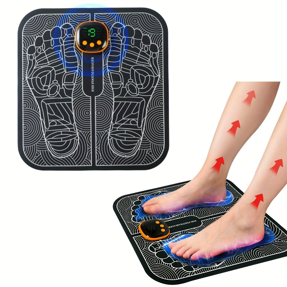 Foot Massager Pad with 8 Modes and 19 Intensity Levels for Circulation