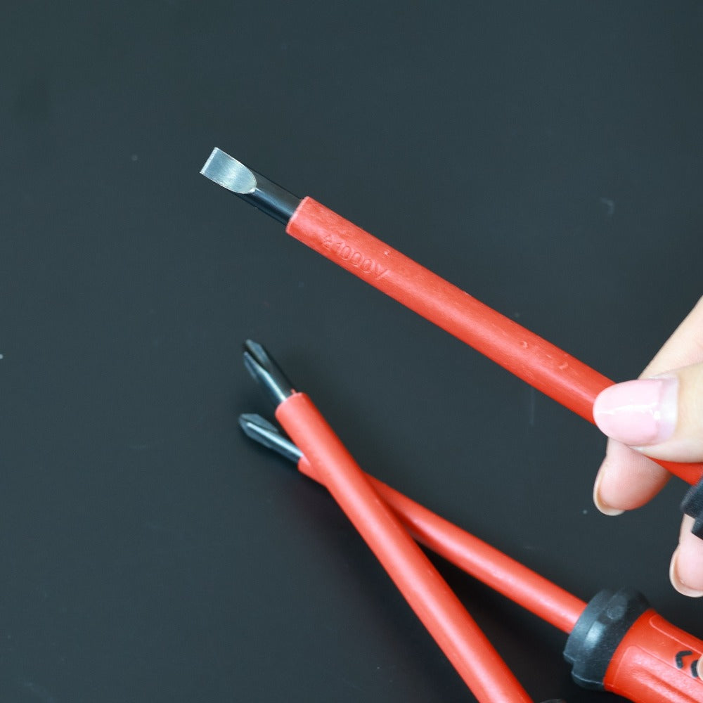 Magnetic Screwdriver Set with 4 Slotted and 4 Phillips Non-Slip Handle Precision Screwdrivers for Electronics