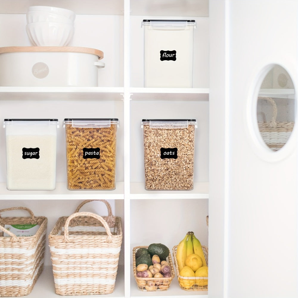 Food Storage Containers, Large Airtight Pantry Canisters 4 Pack, Lids for Flour Sugar Rice Cereal and Baking Supplies