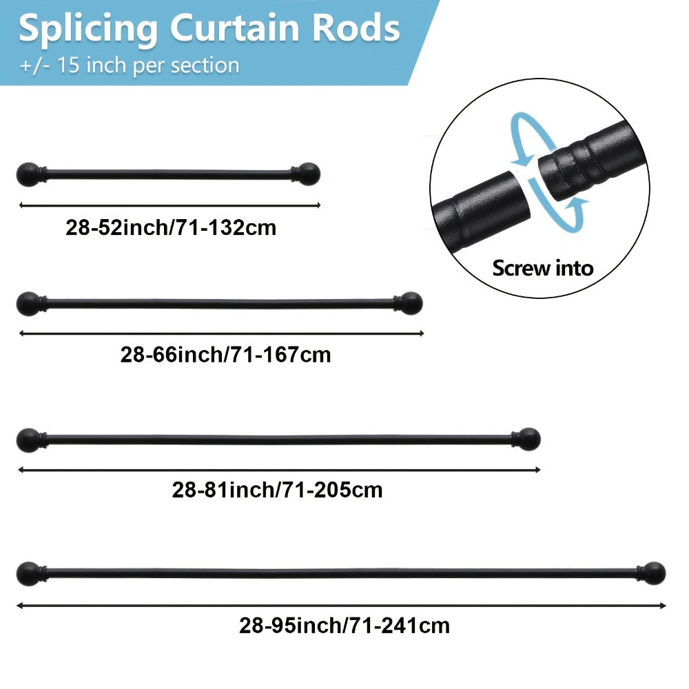 Adjustable Curtain Rod in an Adjustable Design for Living Room and Kitchen