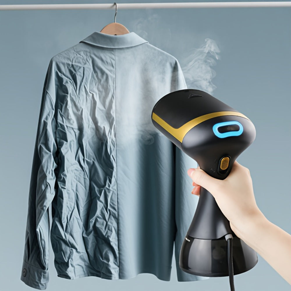 Steamer Iron For Clothes with Cleaning Brush Black White Carbon Fiber