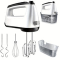 Electric Hand Mixer 6-Speed with Turbo – 5 Stainless Steel Attachments, Snap-On Storage Case, Handheld Mixer for Whipping, Baking Cookies, Cakes, Dough & Brownie Batter