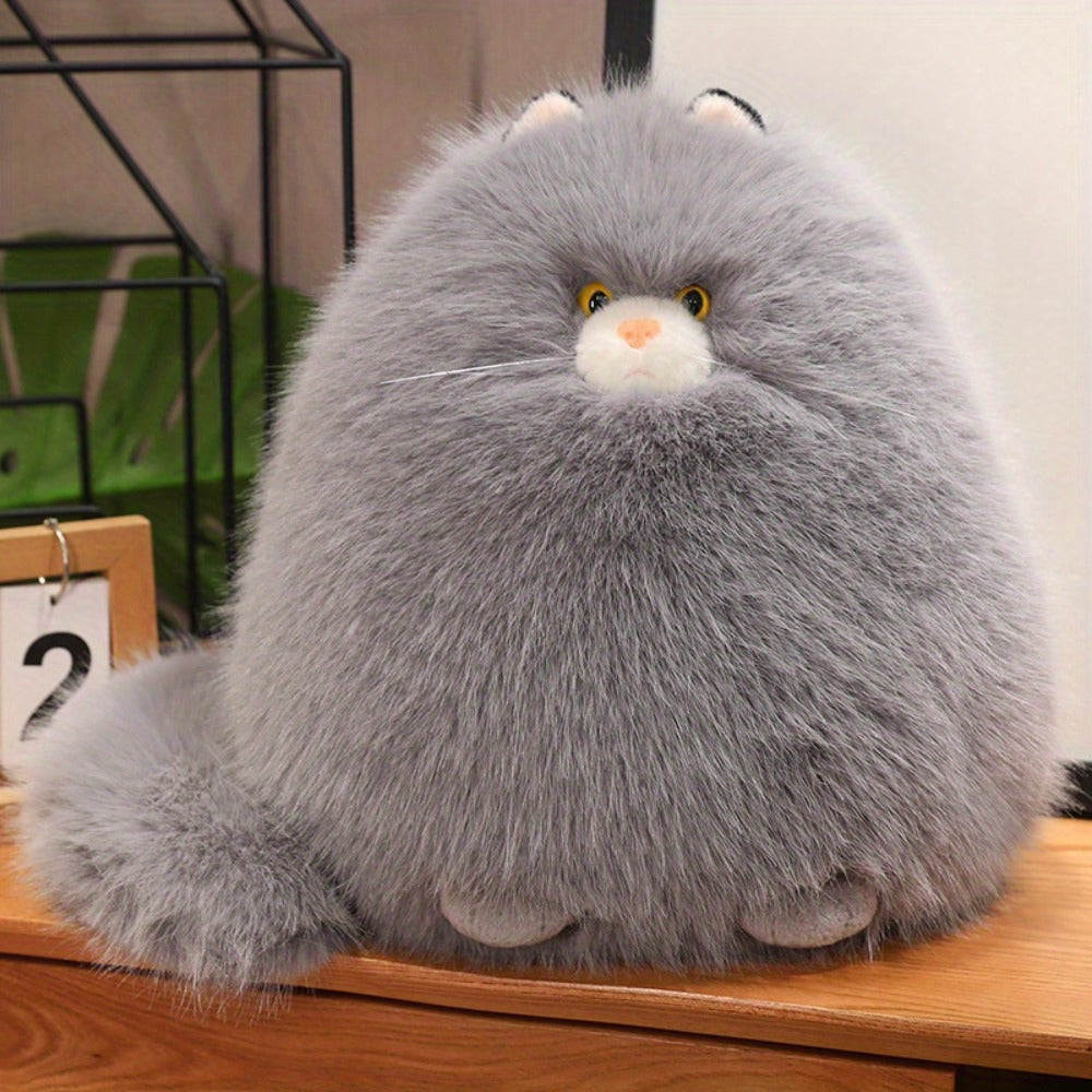 Silly Long Hair Cat Plush Pillow for Cat Lovers, Soft and Comforting for Sleep