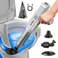 Electric Toilet Plunger 8V Cordless – High-Pressure Pneumatic Toilet Unclogger with Real-Time Pressure Display, Power Drain Opener for Clogged Toilets, Sinks & Floor Drains, Mess-Free & Reusable