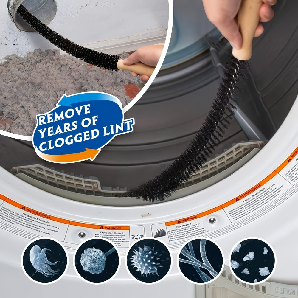 Dryer Vent Cleaning Kit, Flexible Lint Brush and Vacuum Hose Attachment Set for Dryer Duct Lint Trap Removal Home Safety