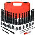 Magnetic Nut Driver Set 47pcs - Magnetic Screwdriver Bits & Socket Set, SAE 1/4"-9/16" & Metric 6-14mm, 1/4" Hex Shank, Strong Magnetism, for Drill & Impact Driver, Home & Professional Use
