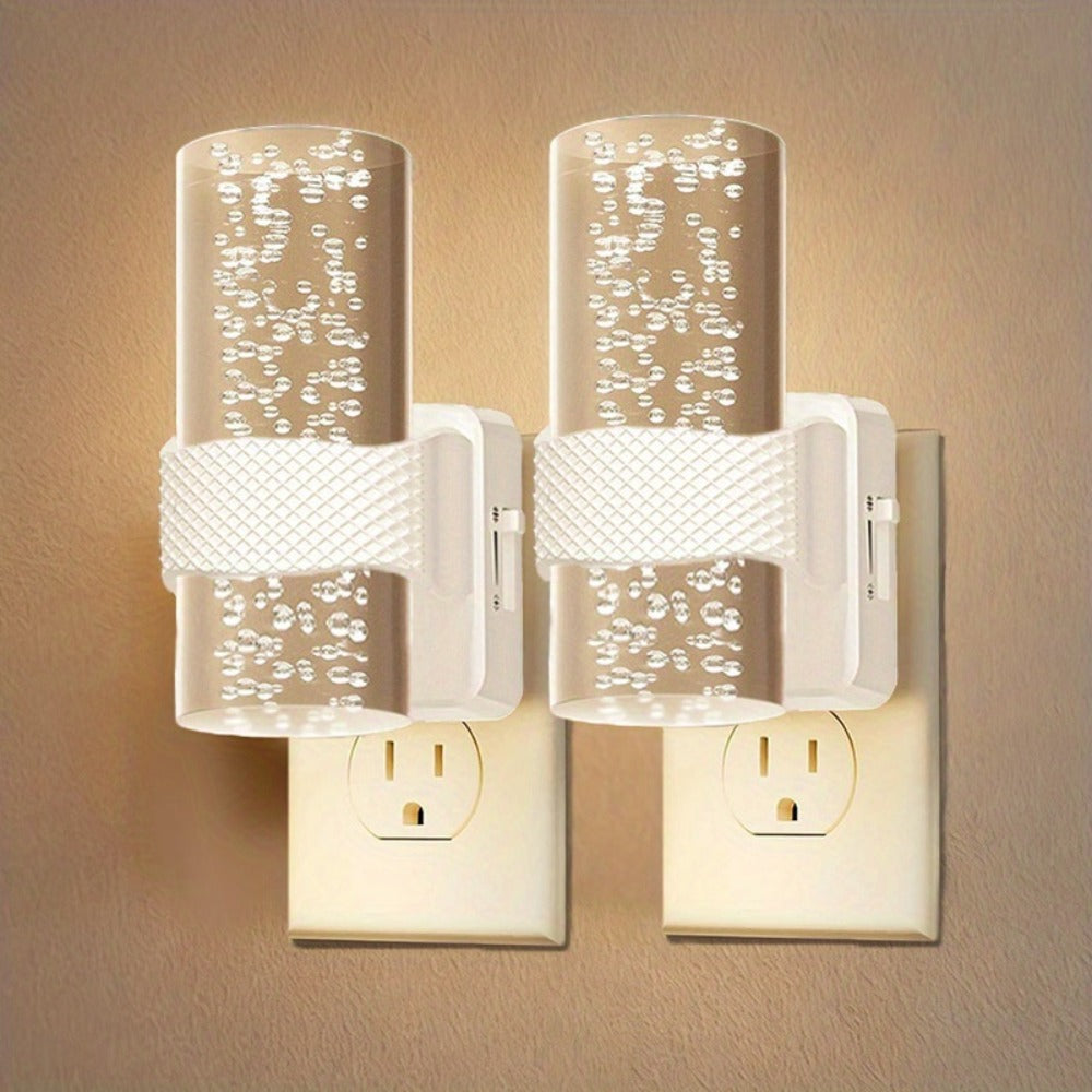 LED Dimmable 3000K Warm Light & Auto Sensor, 2 Pack for Hallway Bedroom, Adjustable / Dimmable, Plug In Night Light