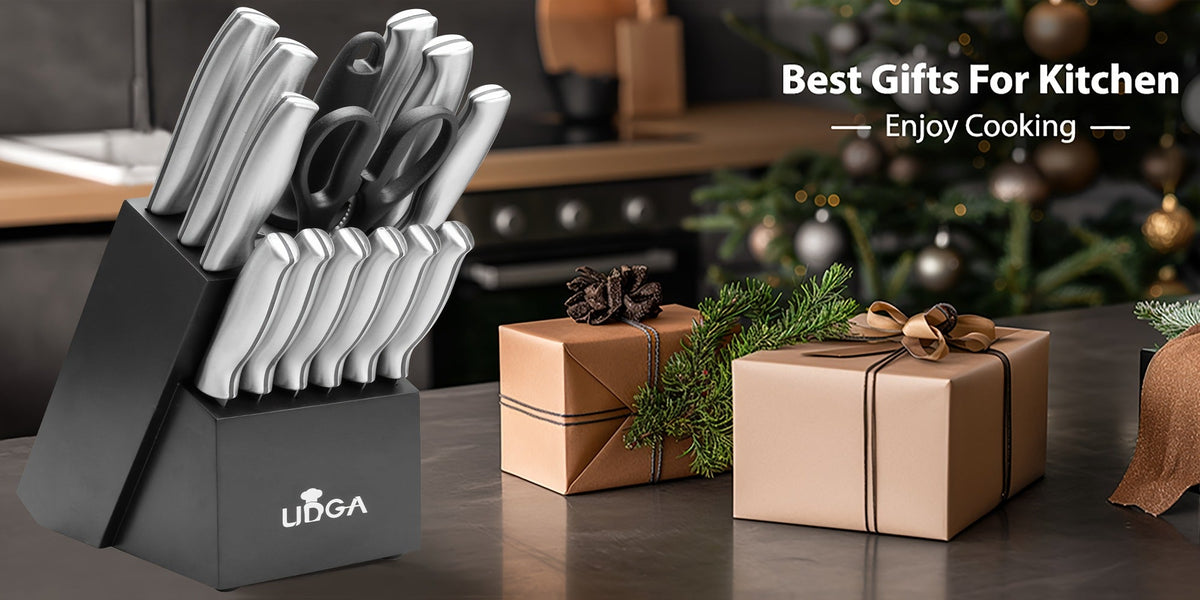 Stainless Steel Kitchen Knife Set Chef Knife Damascus Black Knife Block