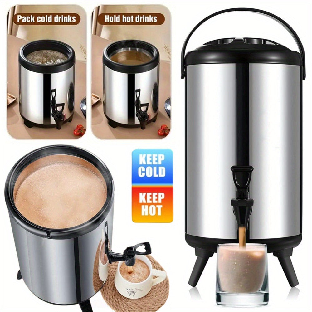 Beverage Dispenser with Spigot Insulated Drink Bucket for Hot Cold Coffee Tea Juice Water Party Catering Drink Container 6L