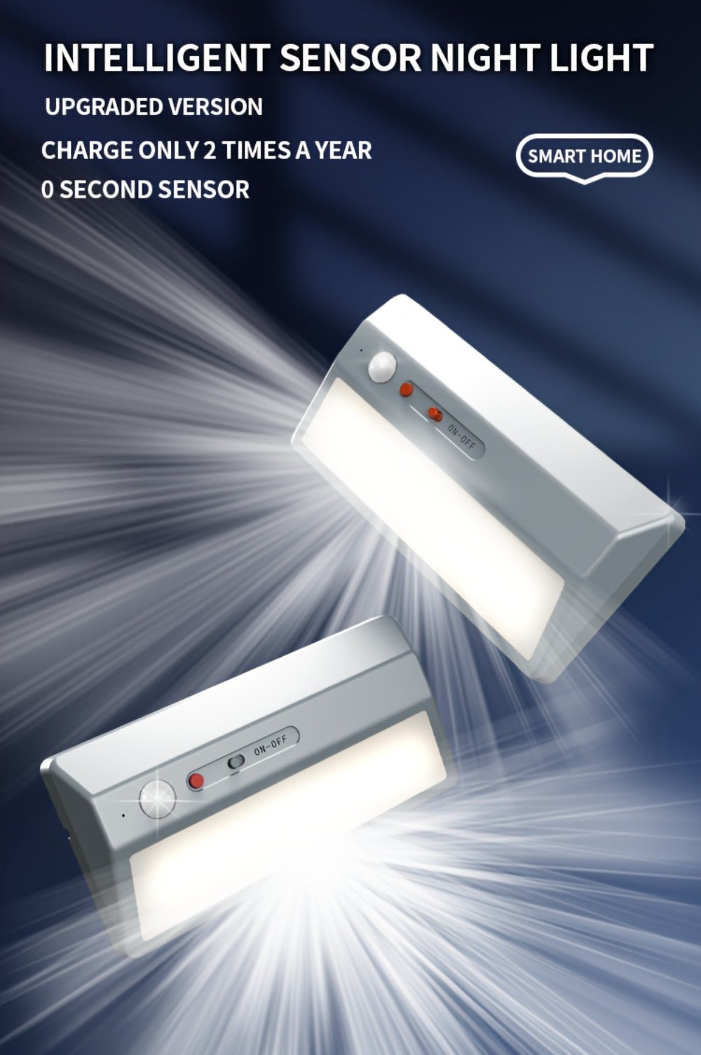 Motion Sensor Night Light, Plug-In LED Sensor Light with Automatic On and Off in the Dark for Entryways and Staircases
